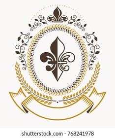 Vintage heraldry design template, vector emblem.