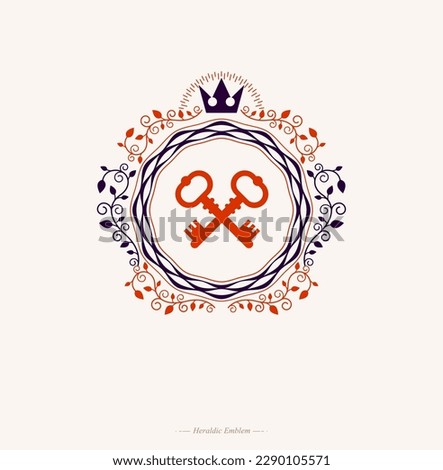 Vintage heraldry design template, vector emblem.