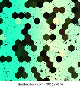 Vintage  hexagon pattern.Geometric hipster retro background with place for your text. Retro hexagon background. Colorful-mosaic-banner