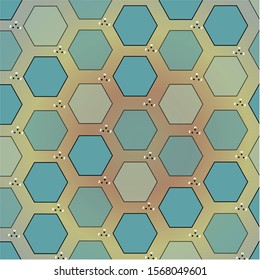 Vintage hexagonal or honeycomb pattern.