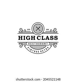 Vintage High Class Restaurant Food Logo Design