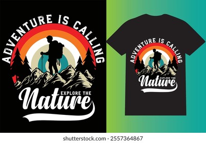 Vintage hiking t shirt design