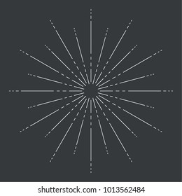 Vintage hipster banners, insignias, radial sunbusrt. Border and frame. Minimal vector design. Geometric Shapes and Light Ray.