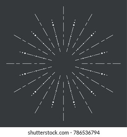 Vintage hipster banners, insignias, radial sunbusrt. Border and frame. Minimal vector design. Geometric Shapes and Light Ray.