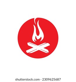 Vintage hipster bonfire logo vector illustration