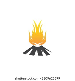 Vintage hipster bonfire logo vector illustration
