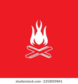 Vintage hipster bonfire logo vector illustration