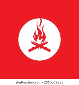 Vintage-Hipster-Bretterfeuer-Logo, Vektorgrafik