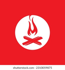Vintage hipster bonfire logo vector illustration