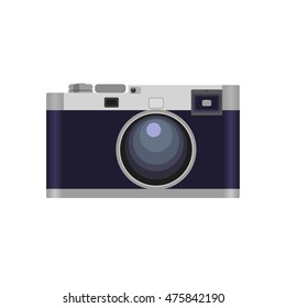 Vintage hipster camera. Old photo camera vector for logotype or icon Greeting and postal cards design, t-shirt print, home decoration poster