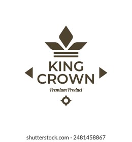 Vintage hipster crown logo design illustration