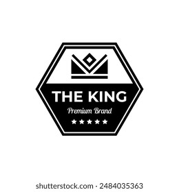 Vintage hipster crown logo design illustration