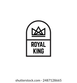 Vintage hipster crown logo design illustration