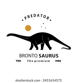 vintage hipster dinosaur, brontosaurus logo vector silhouette art icon