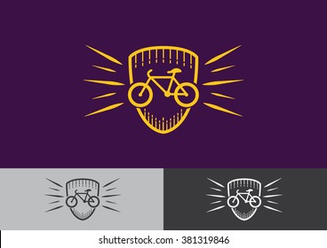 Vintage hipster flat bike logo vector 