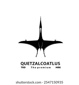 dinossauro voador hipster vintage, quetzalcoatlus logotipo vetor silhueta ícone de arte