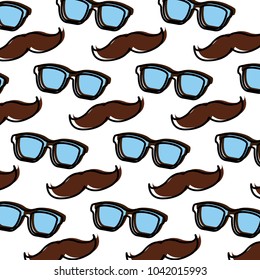 vintage hipster glasses and mustache background design