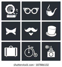 vintage Hipster Icons set
