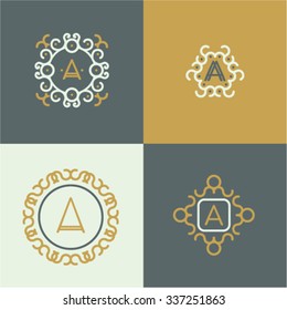Vintage hipster idea logo based on the letter A