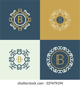 Vintage hipster idea logo based on the letter B
