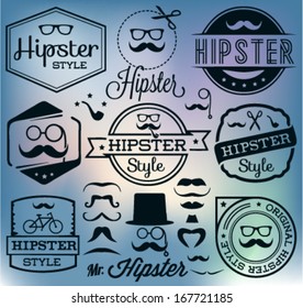 Vintage Hipster Labels and Badges