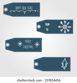 Vintage hipster labels vector set