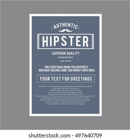 Vintage hipster layout tamplate for greetings 