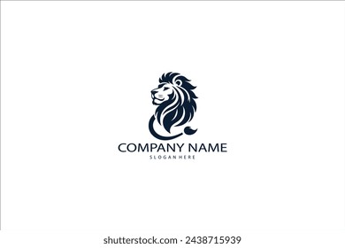 Vintage hipster lion head emblem logo design. Lion head line art vector icon