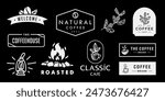 Vintage hipster logo templates and design elements for coffee business. Cafe, Restaurant, Coffee Shop emblems templates.