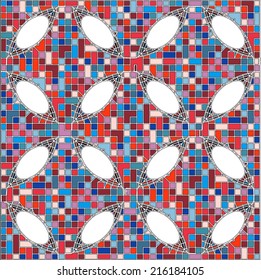 Vintage Hipster Mosaic Geometric Pattern Background Vector 19 