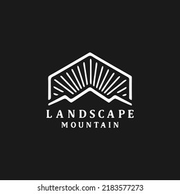 vintage hipster mountain landscape logo