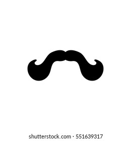 A vintage hipster mustaches.
Hand drawn symbol for men barber shop. Doodle style vector illustration.