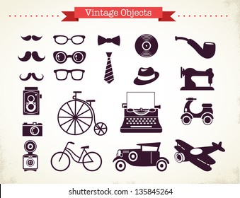 vintage hipster objects collection