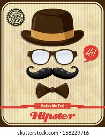 Vintage Hipster poster design 