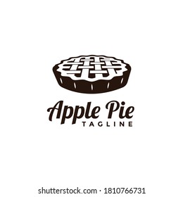 Vintage hipster retro emblem seal badge apple pie logo vector template on white background