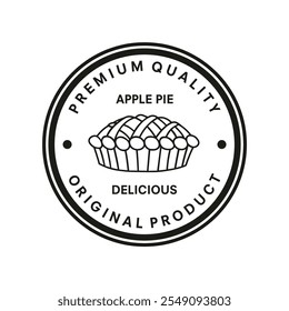 Vintage hipster retro emblem seal badge apple pie logo vector template on white background