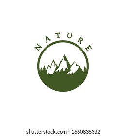 Vintage Hipster Retro Mountain Landscape Nature View Stamp Logo Design Inspiration