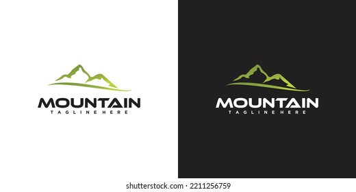 Vintage hipster retro mountain logo design Premium Vector