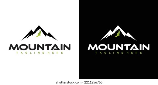 Vintage hipster retro mountain logo design Premium Vector