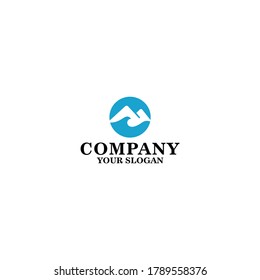 Vintage Hipster Retro Mountain Sea Ocean landscape nature view stamp logo design inspiration