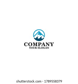 Vintage Hipster Retro Mountain Sea Ocean landscape nature view stamp logo design inspiration