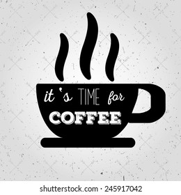Vintage hipster vector coffee poster for cards or web