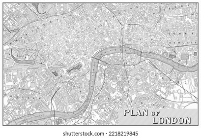 Vintage Historical map of London. Vector illustration.