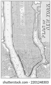 Vintage Historical Map Of New York City. Vector Illustration.