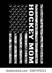 Vintage Hockey MOM USA Flag Digital Printable Files