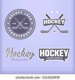 Vintage hockey sports label set