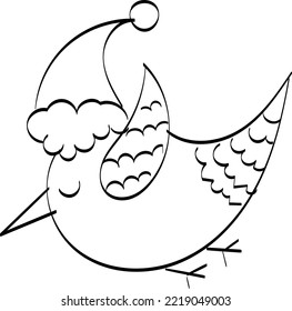 Vintage Holiday Icon. Hand Drawn outline Christmas Illustration. Vector element for Christmas Design