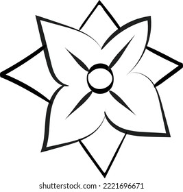 Vintage Holiday Icon. Hand Drawn outline Christmas Illustration. Vector element for Christmas Design