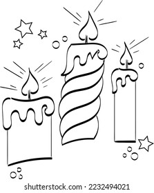 Vintage Holiday Icon. Hand Drawn outline Christmas Illustration. Vector element for Christmas Design
