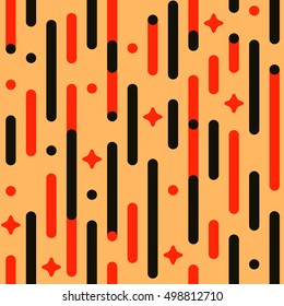 Vintage holiday pattern. Vector seamless festive pattern with lines, stars, flashes, rounded corners. Parallel vertical lines pattern. Pattern background. Abstract pattern. Holidays geometric pattern